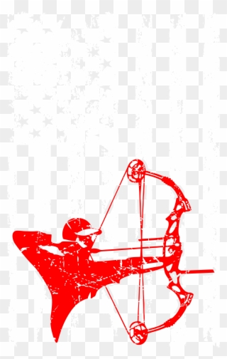 Bow Hunting Outdoors Usa Flag Pride Tshirt - Clip Art Archery - Png Download