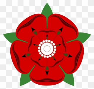 The Red Rose Of Lancaster Is The County Flower Of Lancashire, - War Of The Roses Red Clipart