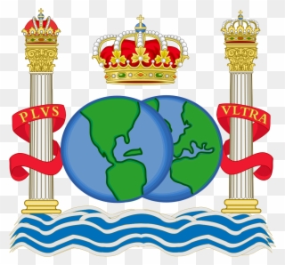 Colonial Currency Badge Of The Spanish West Indies - Heraldic Pillars Of Hercules Clipart