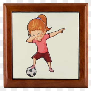 Dabbing Soccer Girl Jewelry Box, Gifts For Football - Girl Soccer Practice Clipart - Png Download