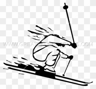 Skiing The Mountains - Skier Turns Clipart