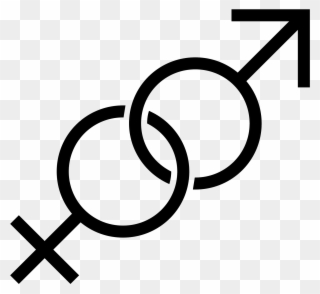 It's A Gender Icon, Represented By Two Circles, Interlocking - Genere White Icon Png Clipart