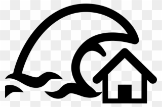 Tsunami Insurance Symbol Of A Home And A Big Ocean - Tsunami Logo Png Clipart