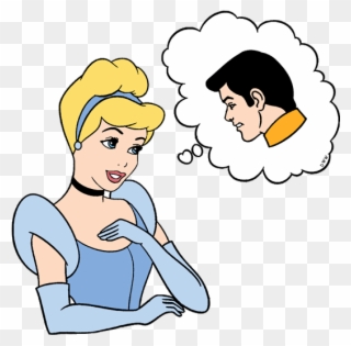 Cinderella Thinking Of Prince Charming - Cinderella Thinking Clipart