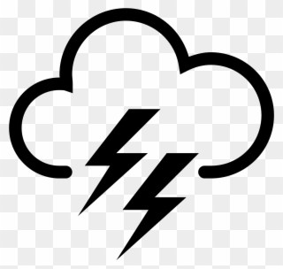Cloud Lightning Icon - Cloud With Lightning Icon Clipart