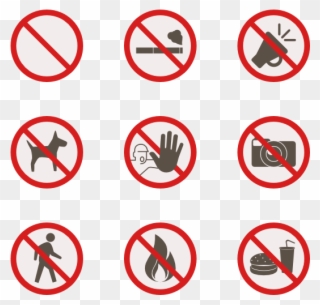 Prohibited Icons Free Warning - Prohibition Signs Png Clipart