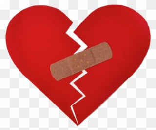 Broken Heart With Bandaid - Broken Heart With Band Aid Clipart