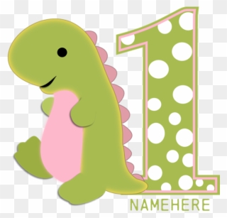 Customized First Birthday Green Dinosaur Apron - Customized First Birthday Green Dinosaur Ornament Clipart