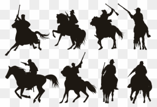 Knight Cavalry Black Transprent - Cavalry Silhouette Png Clipart