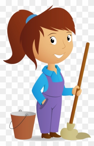 Maid On Call - Girl Cleaning Clipart - Png Download