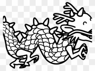 Oriental Clipart Black And White - Chinese Dragon Black And White - Png Download