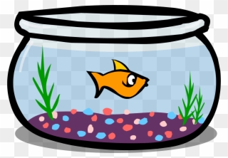 Fish Bowl Sprite 001 - Goldfish In Bowl Clipart - Png Download