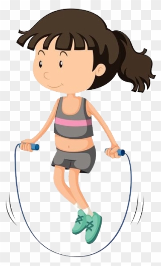 Black And White Free Clipart Jump Rope - Healthy Sick Clipart - Png Download