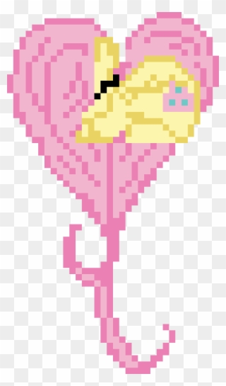 Pixel Heart - Fluttershy - Adventure Time Pixel Art Minecraft Clipart