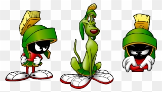 Two Marvins And A K-9 - Marvin Looney Toons Hd Clipart
