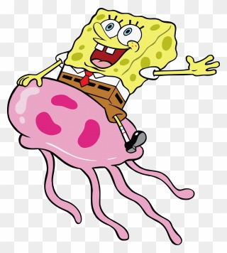 Spongebob Freetoedit Patrick Squidward Mrkrabs Plank - Spongebob Riding Jellyfish Clipart