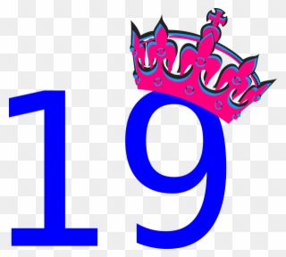Pink Tilted Tiara And Number 19 Clip Art - Happy Birthday To Me 18 - Png Download