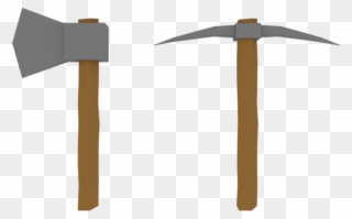 Low Poly Axe & Pickaxe 3d Model - Low Poly Clipart