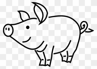 Clipart Drawing Of A Pig - Pig Clip Art Black And White - Png Download