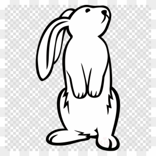 Rabbit Standing Clipart Easter Bunny Rabbit Clip Art - Bunny Black And White - Png Download