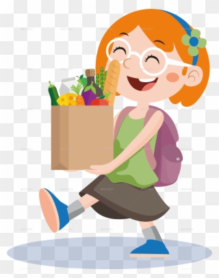 Clipart Children Shopping - Shopping Cartoon Image Png Transparent Png