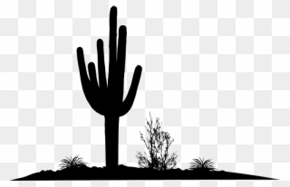 Desert Cactus Silhouette Clipart