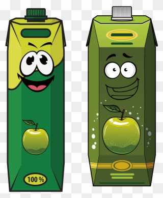 Juice Cartoon Packaging And Labeling Carton - Juice Cartoon Vector Clipart
