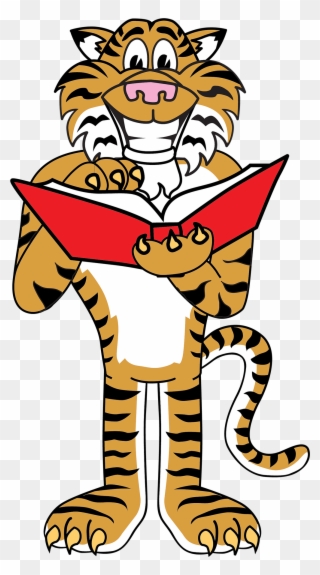 Tiger Reading A Book Clipart