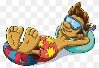 Cartoon Beach Vacation Boy - Clipart Relax - Png Download