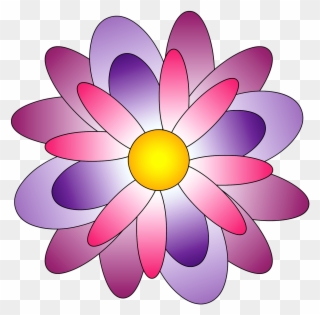 Flower,rosa,color - Çiçek Resmi Çizimi Renkli Clipart