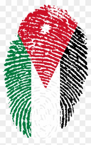 Travel, Jordan, Flag, Fingerprint, Country - Jordanian Pride Clipart