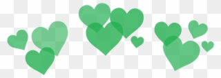 Green Hearts Png Graphic Black And White - Black Heart Crown Transparent Clipart