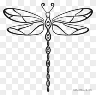 Dragonfly Clipart Line Art - Dragonfly Line Drawing - Png Download