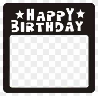Cutesy Happy Birthday Personalized Photo Frame By Urban - Happy Birthday Frame Black And White Clipart