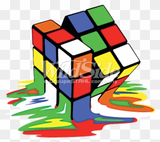 Melting Rubik's Cube - Rubiks Cube Melting Hoodie Clipart