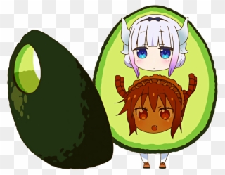 Green Produce Plant Food Fruit Cartoon Fictional Character - Miss Kobayashi's Dragon Avocado Clipart
