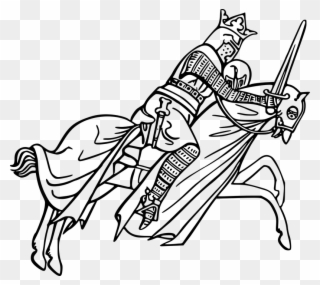 Knights Cliparts 10, Buy Clip Art - Knight Black White Png Transparent Png