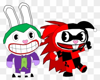 Cuddles And Flaky As The Joker And Harley Quinn By - Harley Quinn Clipart