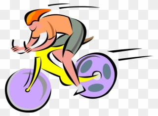 Vector Illustration Of Cycling Enthusiast Racing In Clipart