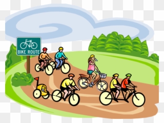 Cycling Clipart Byke - Biking With Friends Clipart - Png Download