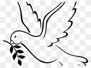 Drawn Spirit Peace Bird - Drawing Of Dove For Peace Clipart