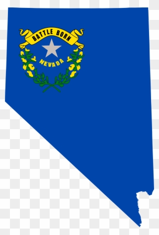 Flag-map Of Nevada - Nevada State Flag Map Clipart
