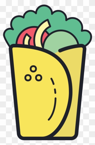 There Is An Oblong Food Object Made Up Of A Tortilla - Icon Clipart