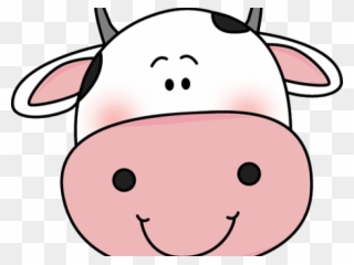 Cute Clipart Cow - Cute Cow Face Cartoon - Png Download