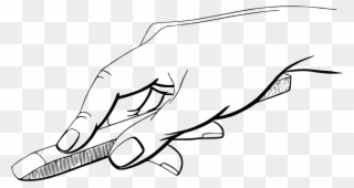 Index Finger Hand Drawing Black And White - Drawing Clipart