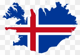 Map Of Iceland With Flag - Iceland Flag Map Png Clipart
