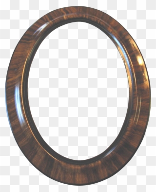 Large Antique Oval Wood Frame Tiger Stripe Convex Bubble - Circle Clipart