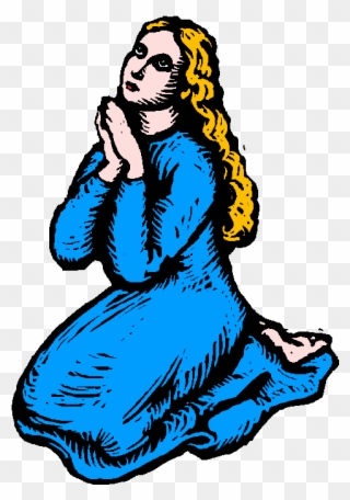 Mary Mother Of Jesus Clipart At Getdrawings - Cartoon Lady On Her Knees - Png Download