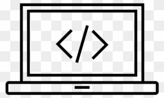 Icon Development - Flat Laptop Outline Clipart