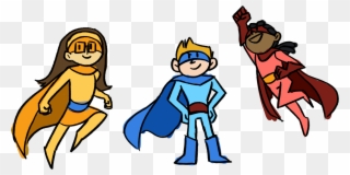 Colored Heros - Superhero Cartoon Png Clipart